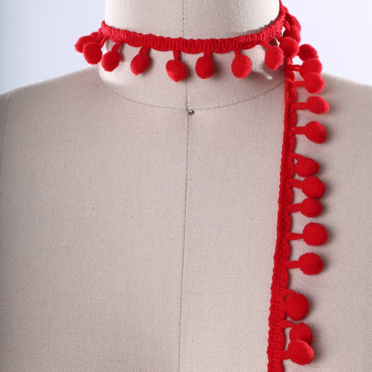 Pom Pom Trim Apple Red