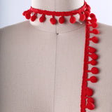 Pom Pom Trim Apple Red