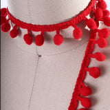 Pom Pom Trim Apple Red