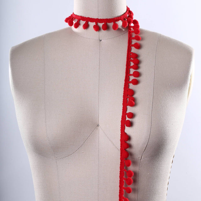 Pom Pom Trim Apple Red