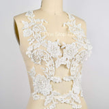 Beaded Lace Applique Ivory White