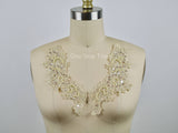 Lace Applique Antique Gold Champagne Beige