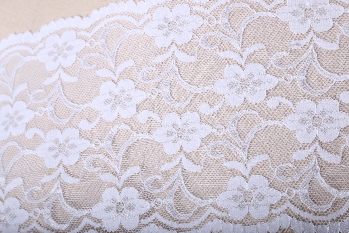 Stretch Lace Flower Motif Trim