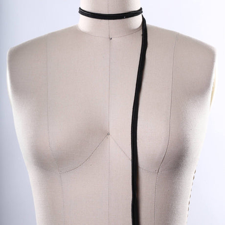 Piping Cord Trim Black Satin