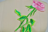 Rose Embroidery Patch Pink