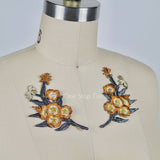 Flower Patch Applique Camel Charcoal Iron-On