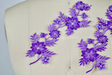 Embroidered Flower Applique Purple Lilac