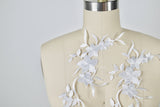 Embroidered Flower Patch White Iron-On