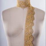 Metallic Floral Lace Trim Gold Silver