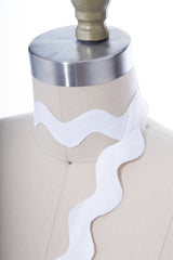 Ric Rac Trim Jumbo White Cotton 1"