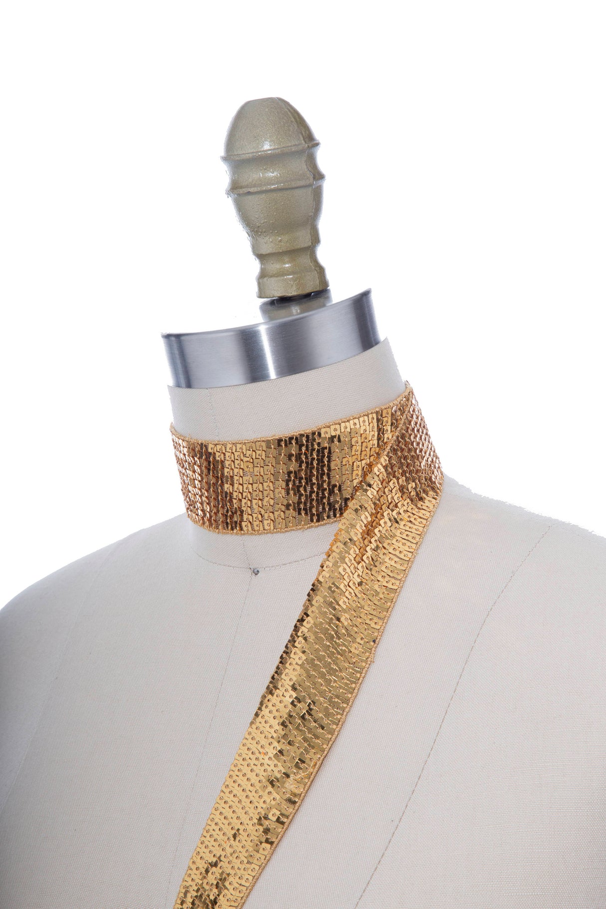 Sequin Ribbon Trim Gold 1.75 Inch