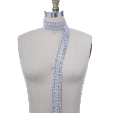 Metallic Woven Gimp Trim 1.75" Silver Gold