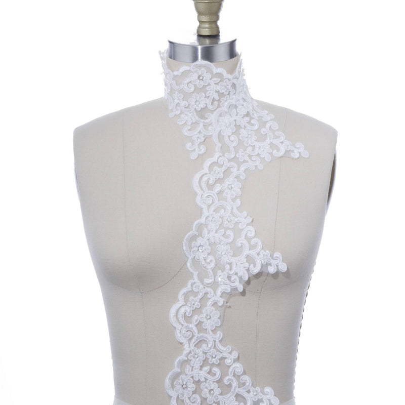 Bridal Beaded Lace Trim 5.5 Inch