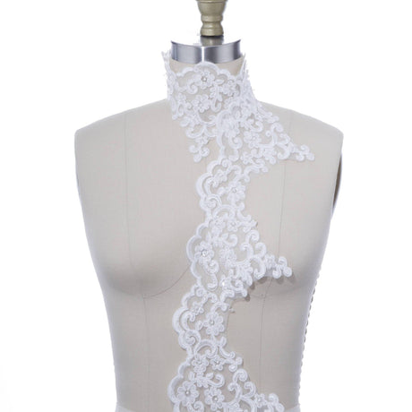 Bridal Beaded Lace Trim 5.5 Inch