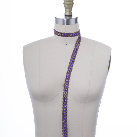 Gimp Trim Purple Antique Gold 5/8"