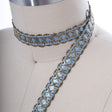 Gimp Trim Icy Blue Antique Gold 5/8"