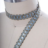 Gimp Trim Icy Blue Antique Gold 5/8"