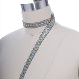 Gimp Trim Icy Blue Antique Gold 5/8"