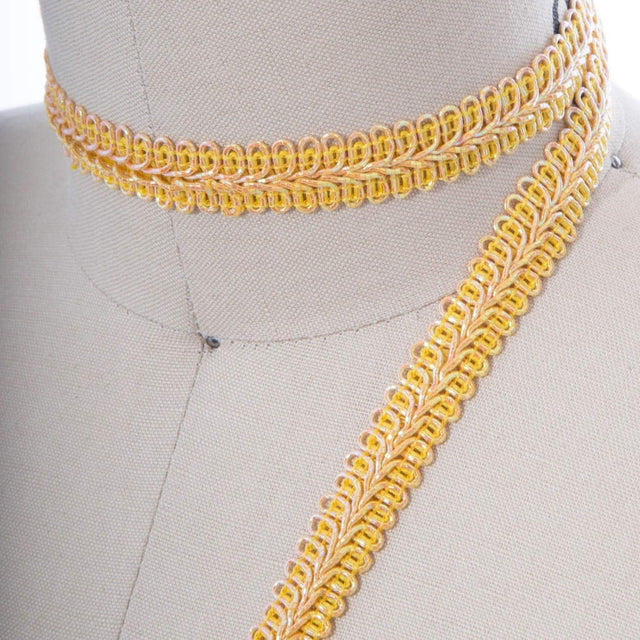 Gimp Trim Yellow Gold 5/8 Inch