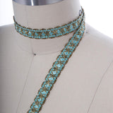 Gimp Trim Crystal Blue Antique Gold 5/8"