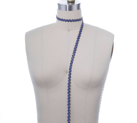 Gimp Trim Royal Blue Gold 3/8 Inch