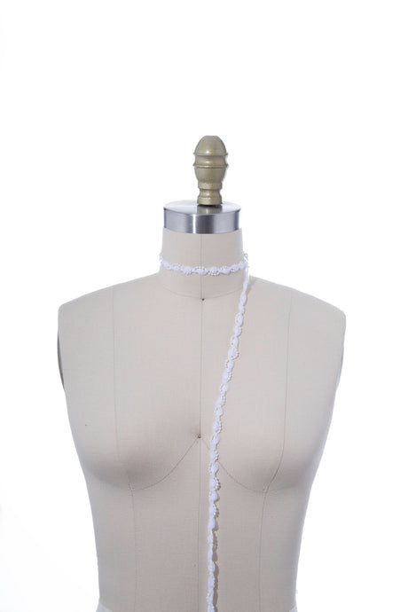 Pearl Chiffon Bridal Trim White Black 2 Yards