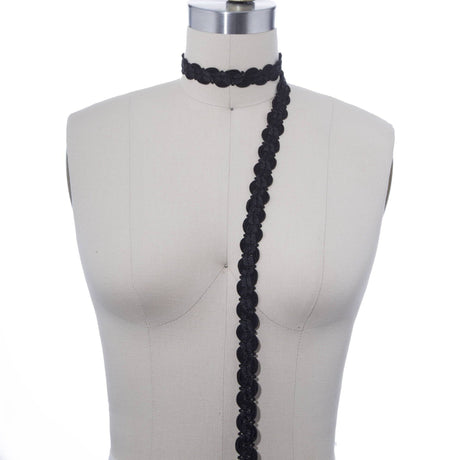Braided Gimp Trim Black 3/4"