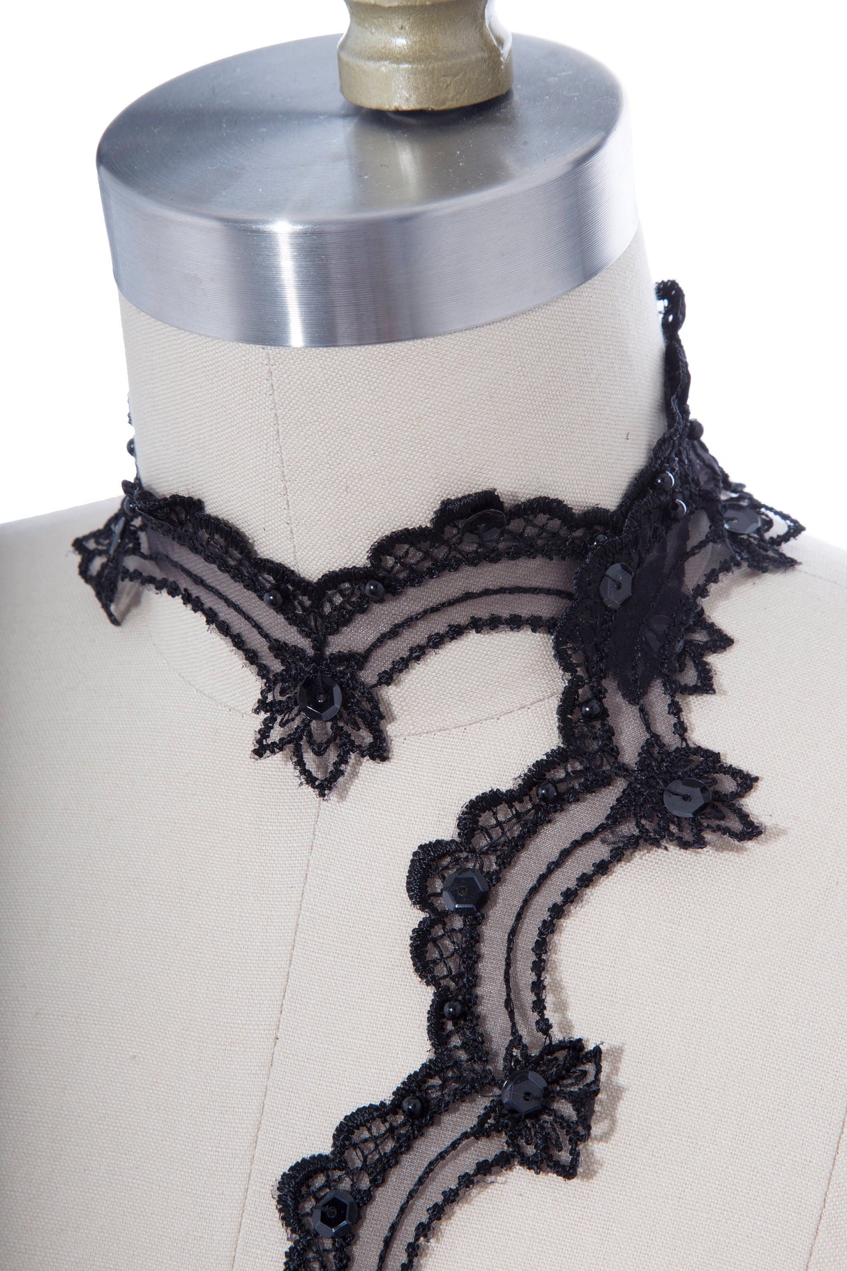 Beaded Lace Trim Black 1 Inch