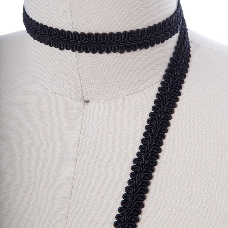 Gimp Braid Trim Black 5/8"