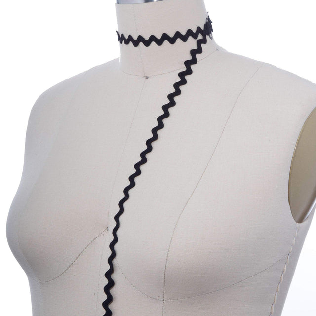 Ric Rac Trim Black Polyester 1 Inch