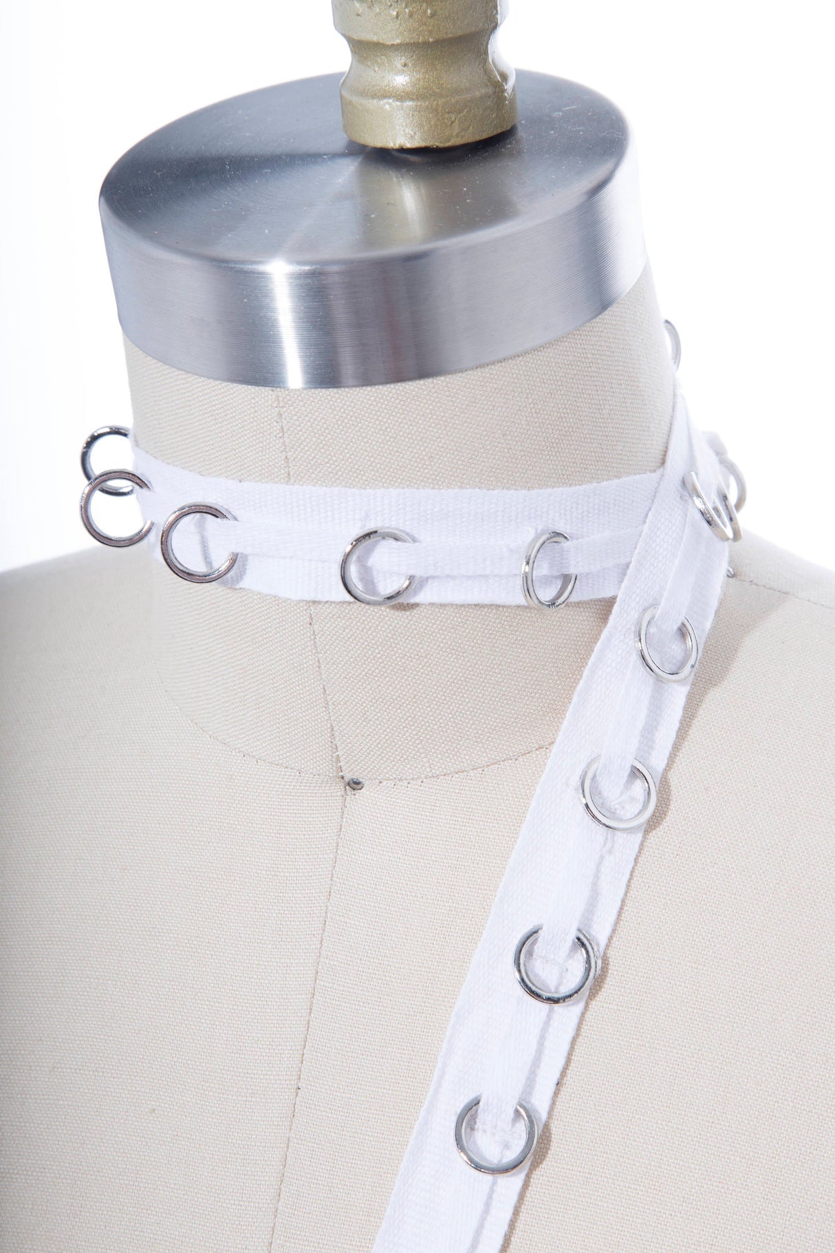 Eyelet Tape Trim Cotton Silver Rings