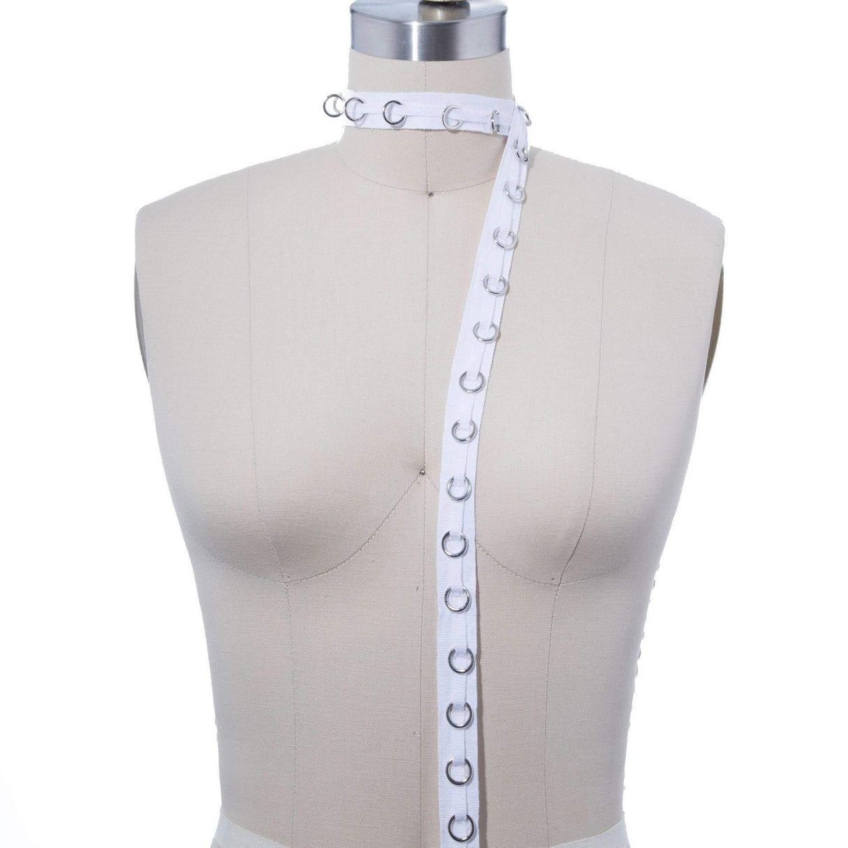Eyelet Tape Trim Cotton Silver Rings