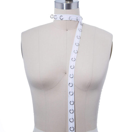 Eyelet Tape Trim Cotton Silver Rings