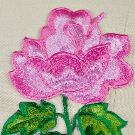 Flower Patch Baby Pink Embroidered Applique