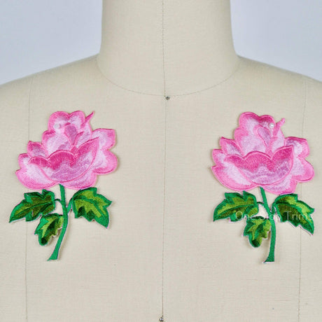 Flower Patch Baby Pink Embroidered Applique
