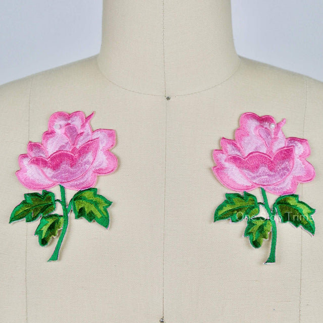 Flower Patch Baby Pink Embroidered Applique