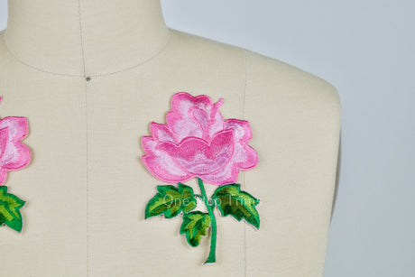 Flower Patch Baby Pink Embroidered Applique