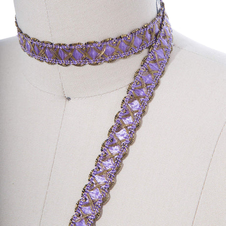Gimp Trim Lavender Antique Gold 5/8"