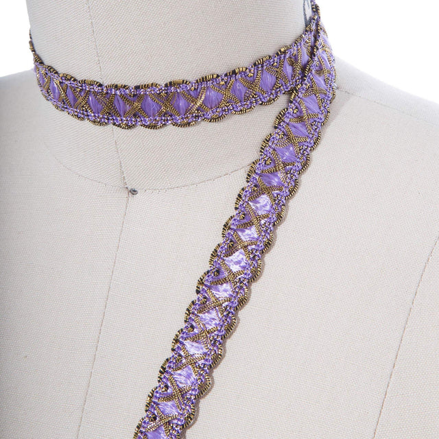 Gimp Trim Lavender Antique Gold 5/8"