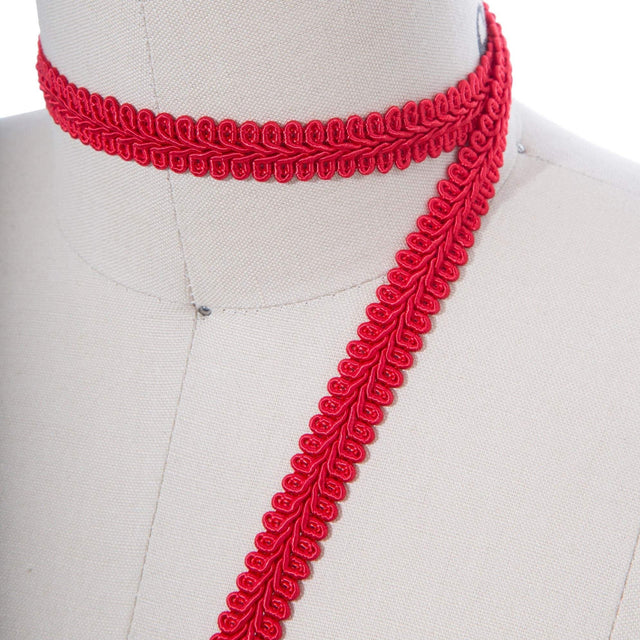 Gimp Trim Ruby Red 5/8 Inch Braided