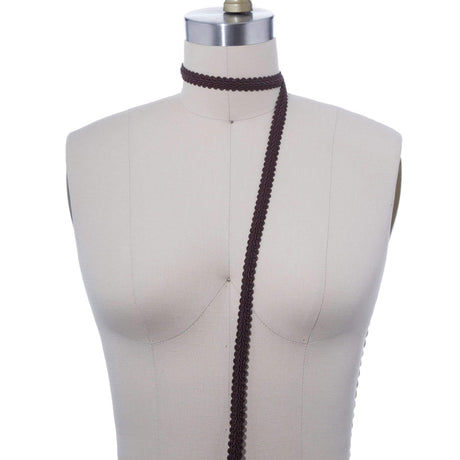Braided Gimp Trim Chocolate Brown 5/8"