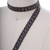 Gimp Trim Navy Blue Gold 5/8"