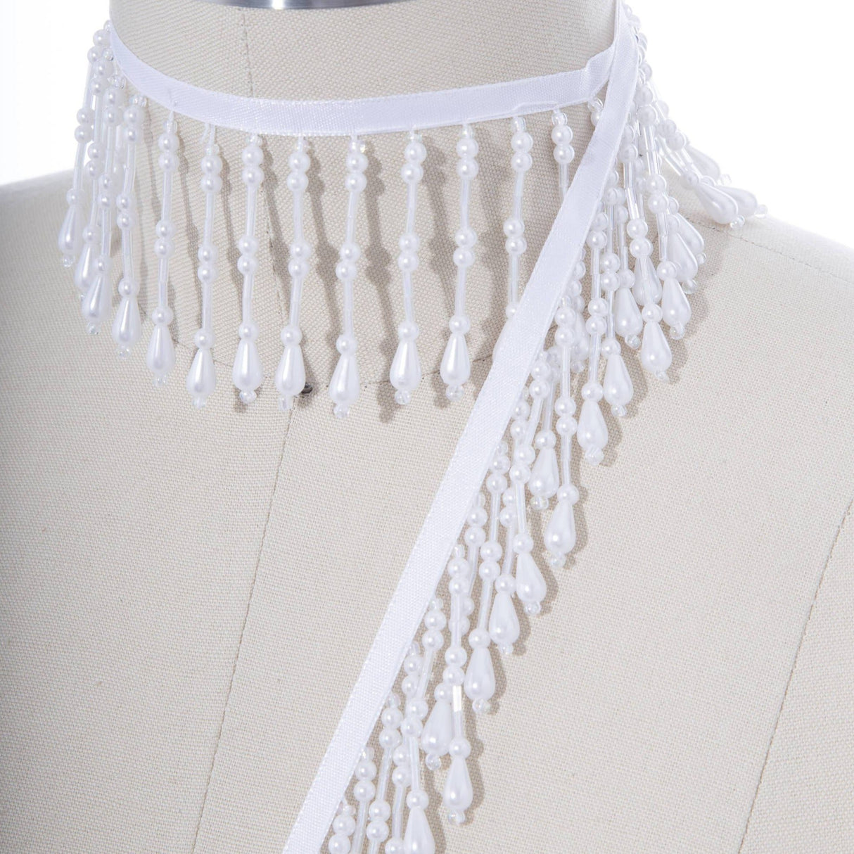 Pearl Fringe Trim White 2 Inch