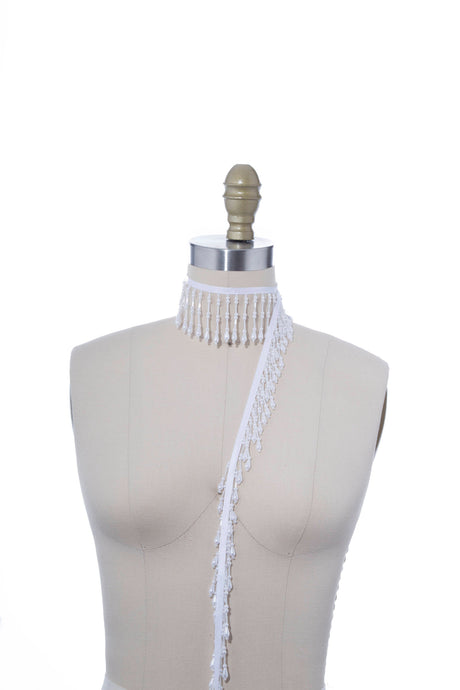 Pearl Fringe Trim White 2 Inch