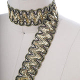Sequin Picot Trim Olive Gold Black 1.5in