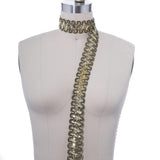 Sequin Picot Trim Olive Gold Black 1.5in