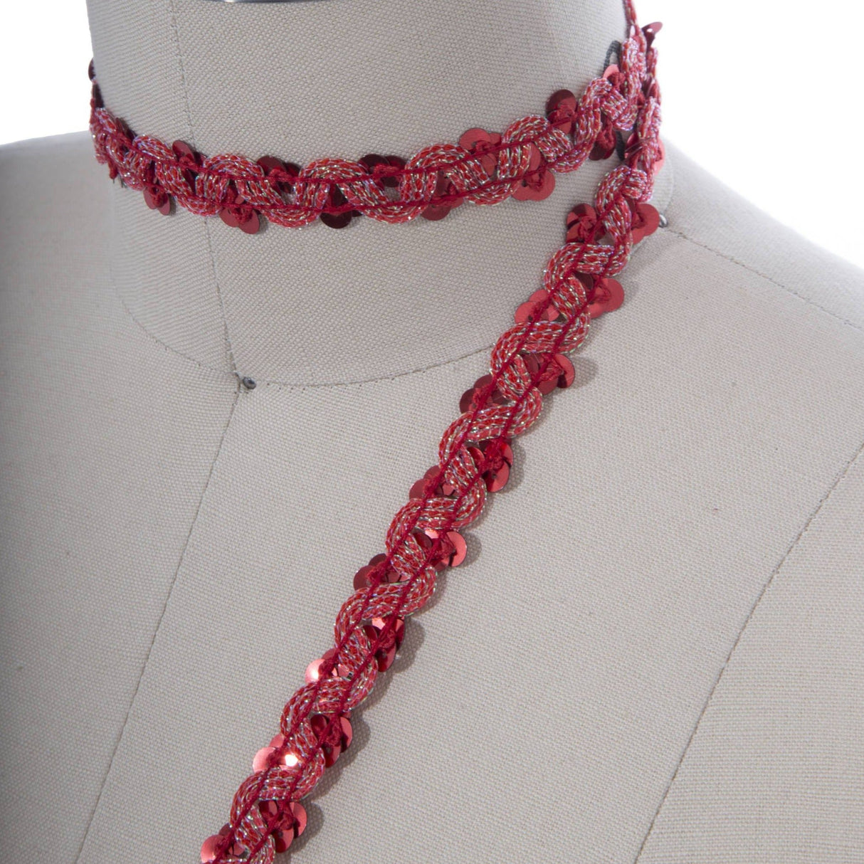 Sequin Trim Rosy Red 2 Yards
