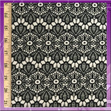 Embroidered Stretch Lace Black and Off White