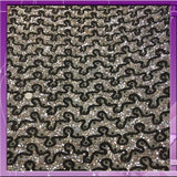 Beaded French Lace Fabric Silver Grey Black