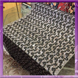 Beaded French Lace Fabric Silver Grey Black